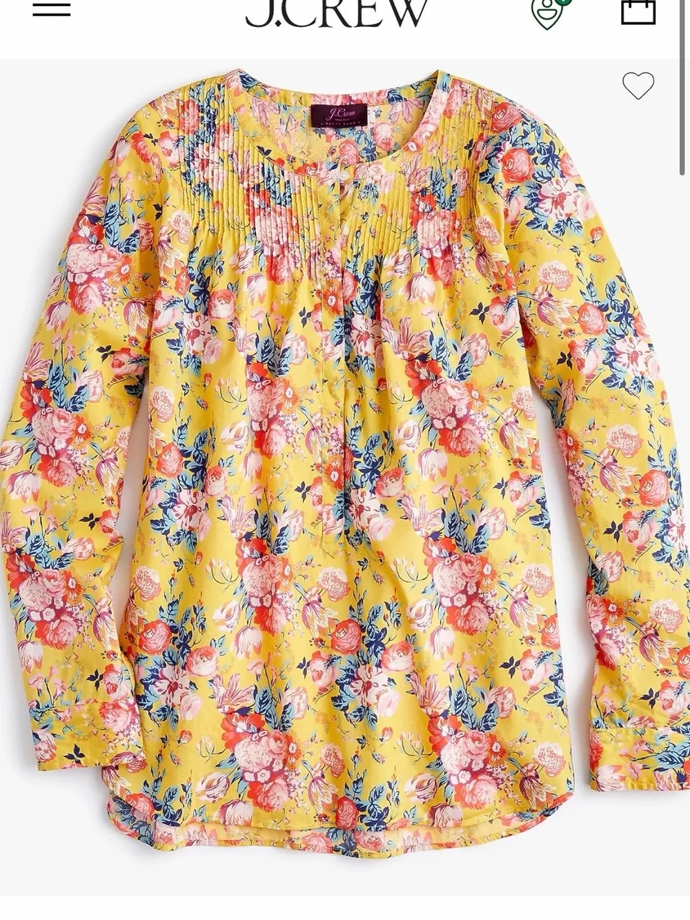 J Crew classic popover cotton blouse Liberty Fabric
